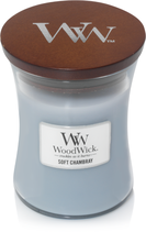 Woodwick candle soft chambray medium