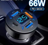 PRESA ACCENDINO USB 66W USB A + USB C a 4 porte