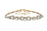 18 Karaat gouden armband bezet met oudslijpsel diamant en roosgeslepen diamanten, ca.0.80 ct.