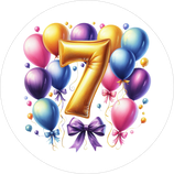 Fondant-Tortenaufleger / Happy 7th Birthday