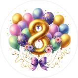 Fondant-Tortenaufleger / Happy 8th Birthday