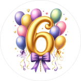 Fondant-Tortenaufleger / Happy 6th Birthday