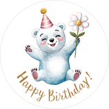 Fondant-Tortenaufleger / Happy Birthday kleiner Eisbär