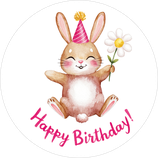 Fondant-Tortenaufleger / Happy Birthday Bunny