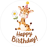 Fondant-Tortenaufleger / Happy Birthday kleiner Giraffe