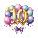 Fondant-Tortenaufleger / Happy 10th Birthday