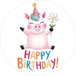 Fondant-Tortenaufleger / Happy Birthday kleine Schweinchen