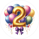 Fondant-Tortenaufleger / Happy 2nd Birthday