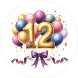 Fondant-Tortenaufleger / Happy 12th Birthday