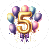 Fondant-Tortenaufleger / Happy 5th Birthday