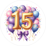 Fondant-Tortenaufleger / Happy 15th Birthday