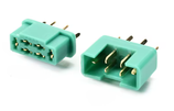 Stecker / Buchse MPX 6-Polig, 5 Paar, grün