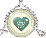 Collier rétro à cabochon 'Best MOM Ever'