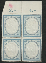 Bund 0210 ORVB 40 Pf Schiller  **  (OR durchgezähnt)