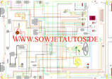 Schaltplan Elektroanlage Moskwitsch 2140. Wiring diagram Moskvich 2140. Схема электрооборудования Москвич 2140.