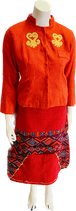 Plain Kente red Jacket red Skirt