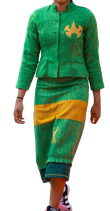 Plain Kente green Skirt and Jacket