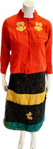 Plain Kente red Jacket black Skirt