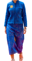 Plain Kente blue Skirt and Jacket
