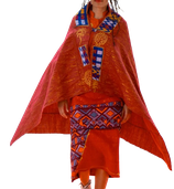 Kente red Cape and Skirt