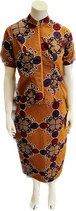 Flower orange fabric Jacket and Skirt