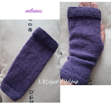 MITAINES - VIOLETTES - FAIT MAIN
