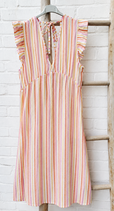 Kleid SORBET STRIPES Schleife im Nacken