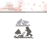 Stanzformen Kind mit Nostalgieschlitten