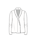 kurze offene Strickjacke in Merinowolle 8013