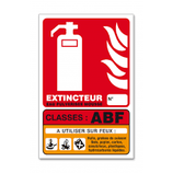 Panneau Extincteur à Eau pulvérisée avec additif - Classe ABF