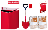 Pack : Parking N°1 - Bac à sable 100 litres + Pelle + Sceau + Absorbant + Support + Panneau