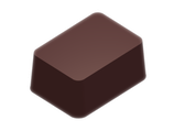 Molde de chocolate y bombón con forma de rectángulo.