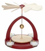 Pyramide ohne Figuren, rund, rubinrot