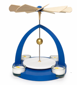 Teelichtpyramide rund, blau