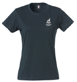 T-Shirt 29031 femme bleu marine avec impression sur le coeur Club nautique Hermance