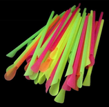 Trinkhalme Löffelhalme  neon bunt gemischt 250 Stück
