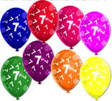 Luftballons mit Druck Zahl 7
