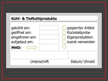 Lagerschild Kühl- und Tiefkühlprodukte