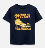TSHIRT CAPOEIRA ENFANT - VOU ME EMBORA PRA ANGOLA - BLEU MARINE