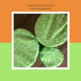 Lot de 3 charlottes vert/triangles