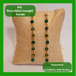 Kit Orecchini Lunghi Sfere Swarovski Verde