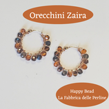 Kit Wire Orecchini Zaira 20mm versione Bicolor Ambra Marrone