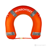 Hufeisen-Rettungsring Orange mit Beschriftung