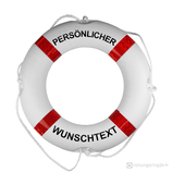 Rettungsring Weiß-Rot (Reflexstreifen) mit Beschriftung