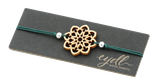 Armband mit Holzornament -  Mandala /  Yggdrasil / Blume des Lebens