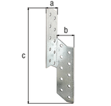 Équerre galvanisé avec renvoi droite 32x32x210 (AxBxC)