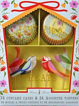 FLORAL BIRDS CUPCAKE KIT