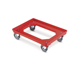 Carrello plastica per casse 60x40 150 kg di carico, colore rosso