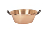 BACINELLA PER MARMELLATA CON 2 MANIGLIE IN ACCIAIO FUSO , Ø 38 x H 15 cm , sp 1 mm , confezione 1 pz . 6200.38N