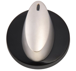Knopf für Kocher Can Gaskocher Drehknopf 34 mm Herd schwarz chrom